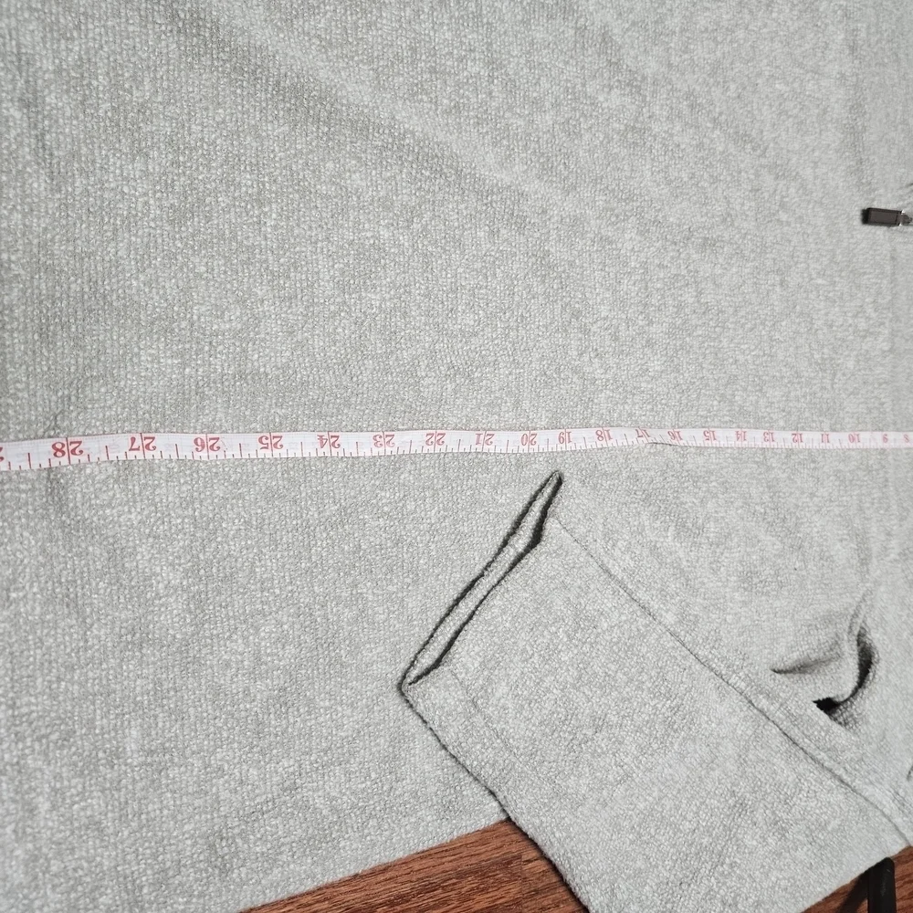 Gray Zip Up Sweater with Standing Collar
